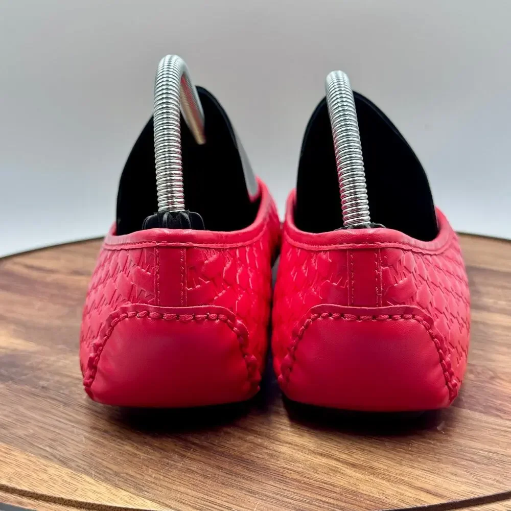 MICHAEL KORS Fulton Logo Embossed Moccasin Red Loafers Ballet Flat Women's 10 - Picture 4 of 12